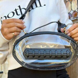 NEW Black Clear Stadium Crossbody Bag Game Day Concert Purse Football Ready